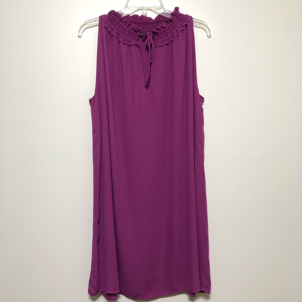 Alton Gray Shirred Trapeze Dress